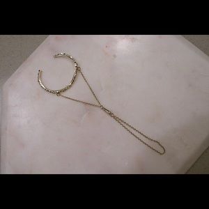 Kendra Scott Gold Cuff Yasmin Hand Chain Bracelet